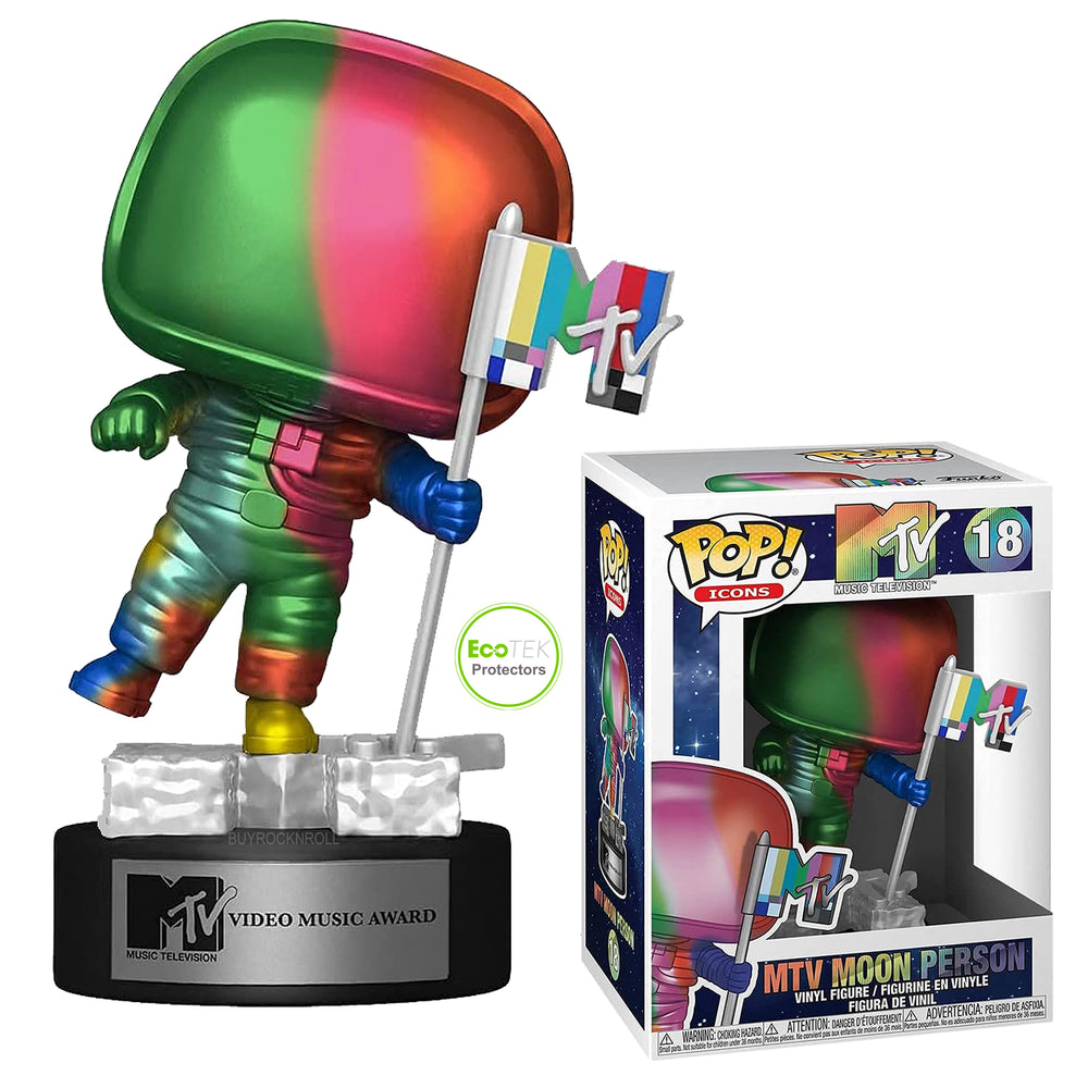 MTV Collectible 2021 Pop Ads Icons Metallic Rainbow Moon Person Figure in Protector