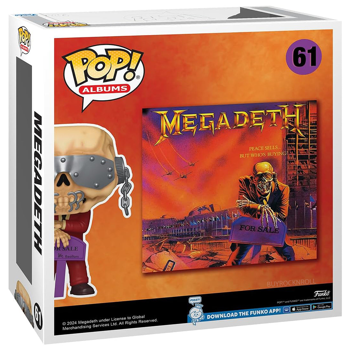 Megadeth Collectible 2023 Funko Pop Albums Peace Sells #61 NM/MT (Vic Rattlehead)