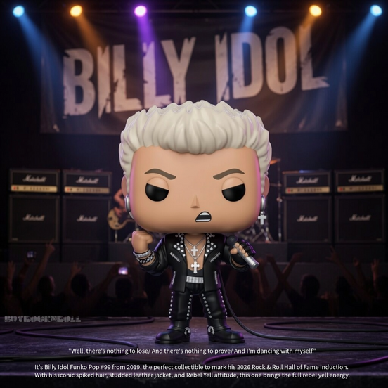 Billy Idol Collectible 2019 Funko Pop Rocks Vinyl Figure #99 NM/MT