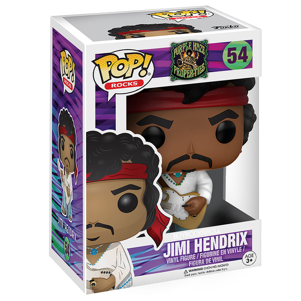 Jimi Hendrix Collectible 2017 Funko POP! Rocks Woodstock Figure #54 in Stacks Display Case