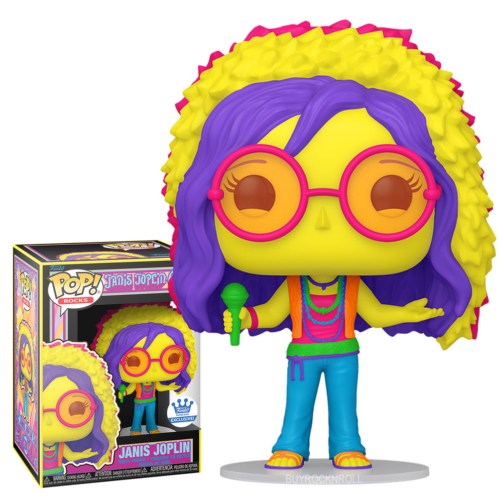 Janis Joplin Collectible 2023 Funko Pop Rocks 'Back Light' #296 Figure Exclusive