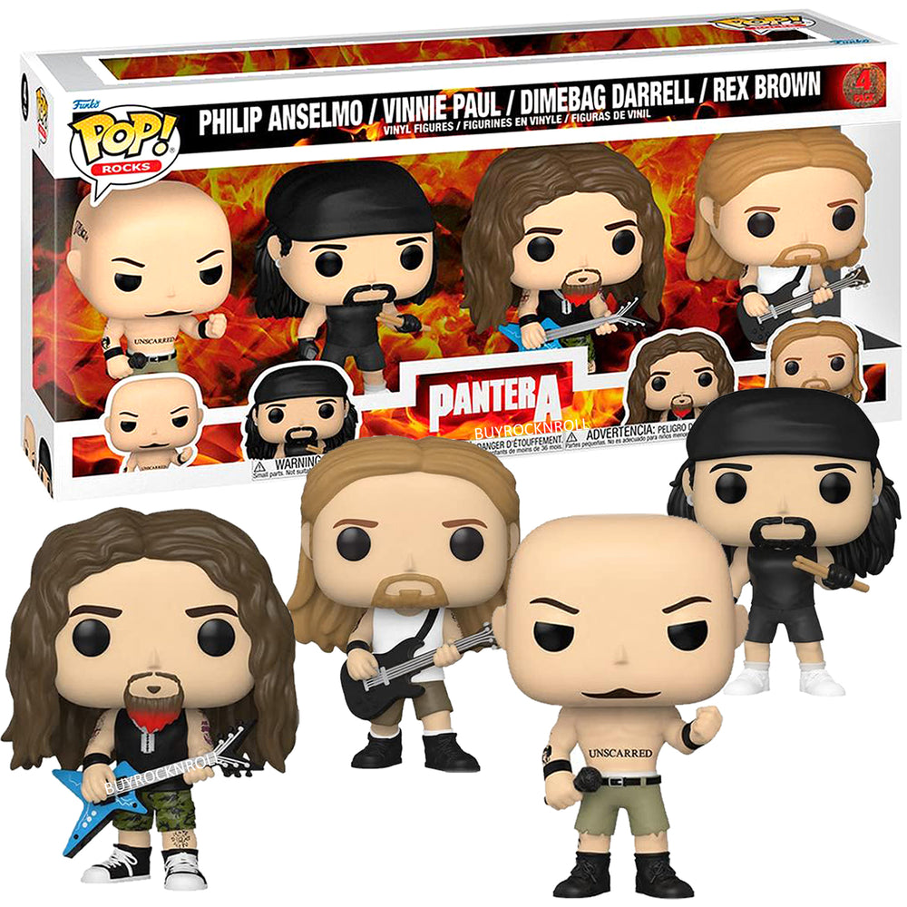 Pantera Collectible 2023 Handpicked Funko Pop Rocks Figures - 4 Pack