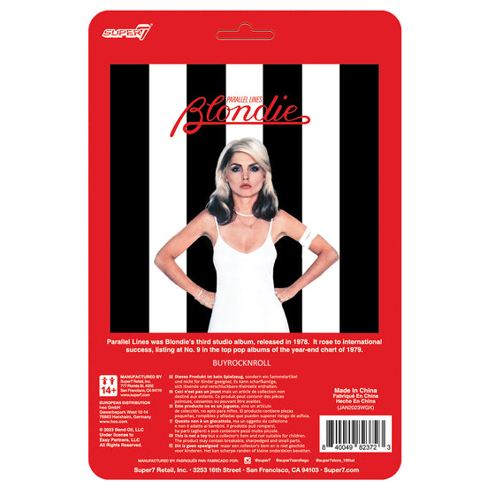 Blondie 2023 Collectible Super7 Punk-Rocker Debbie Harry Parallel Lines Reaction Figure