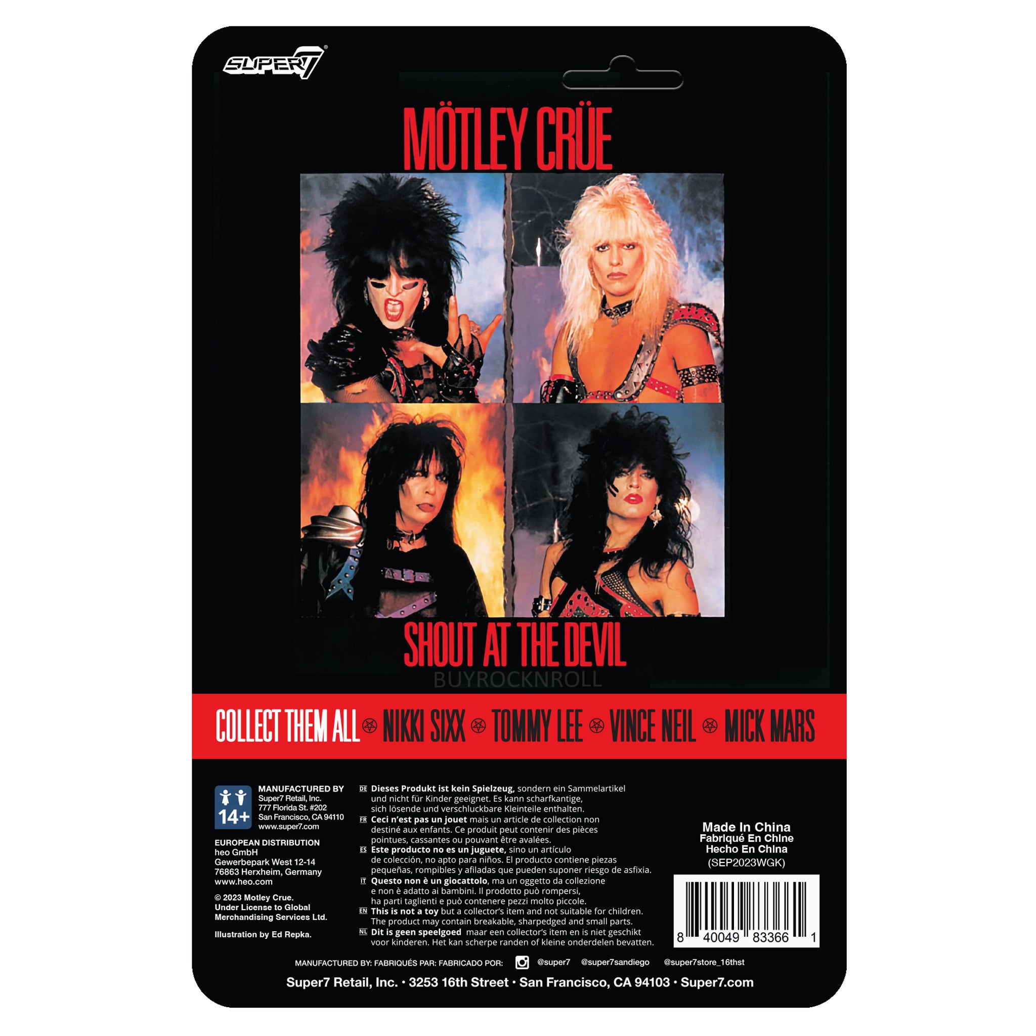 Motley Crue Collectible 2024 Handpicked Super7 Reaction Tommy Lee Figure