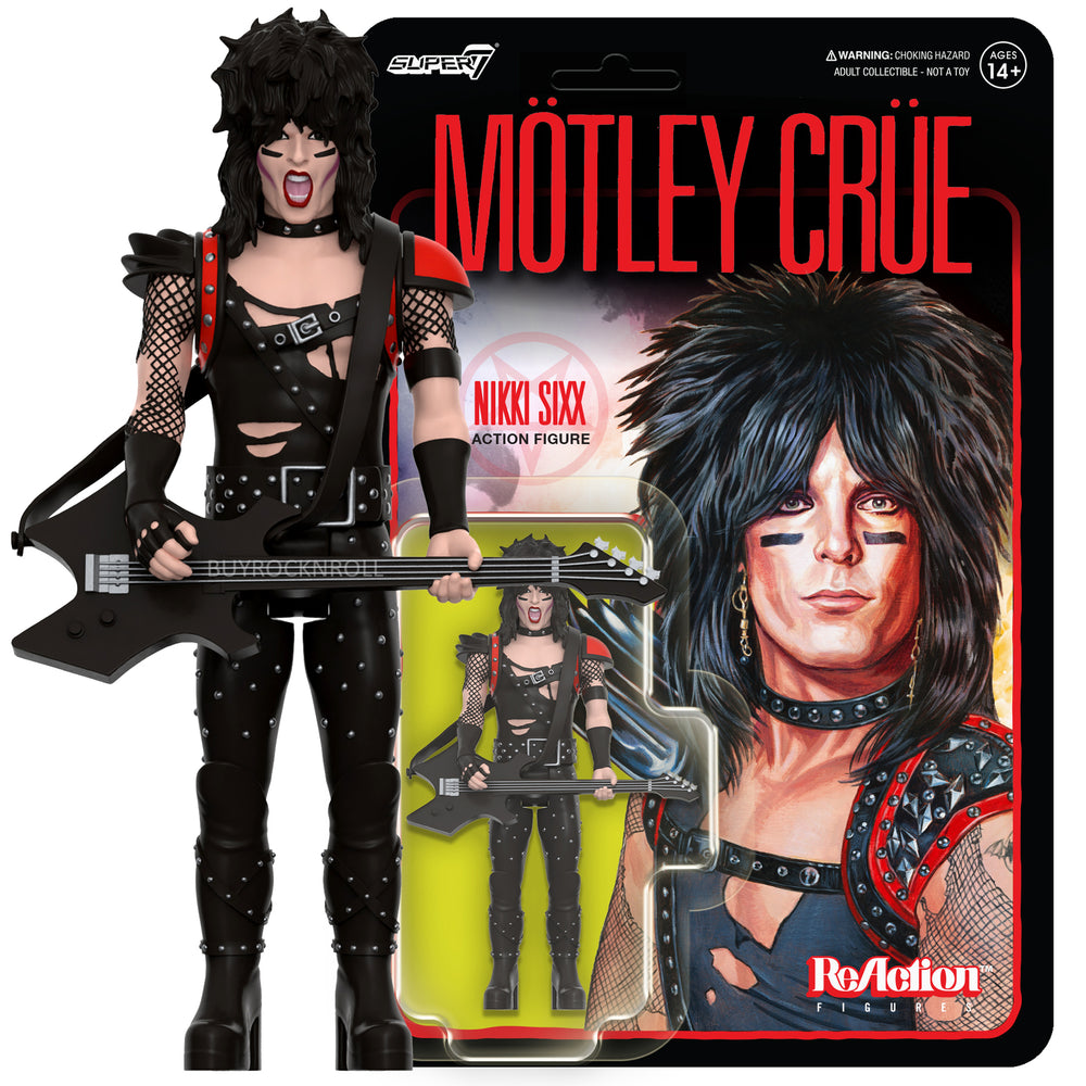 Motley Crue Collectible 2024 Handpicked Super7 Reaction Nikki Sixx Figure