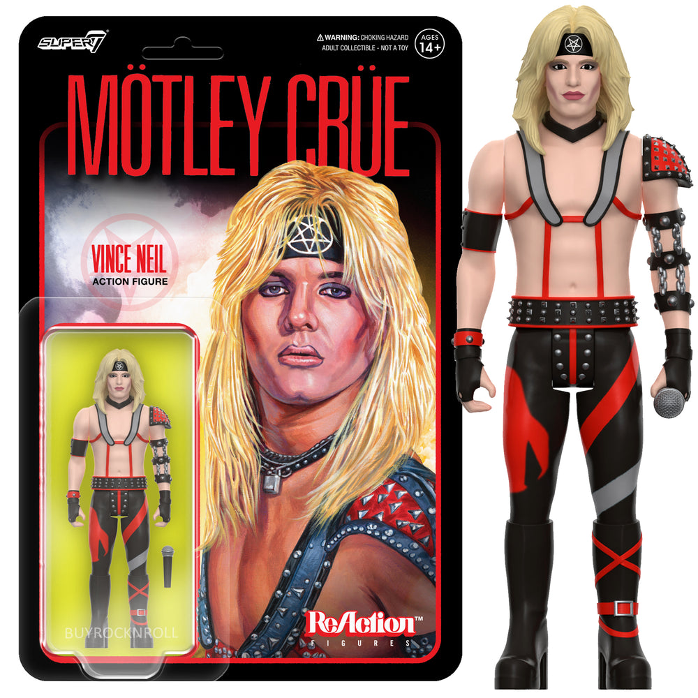 Motley Crue Collectible 2024 Handpicked Super7 Reaction Vince Neil Figure