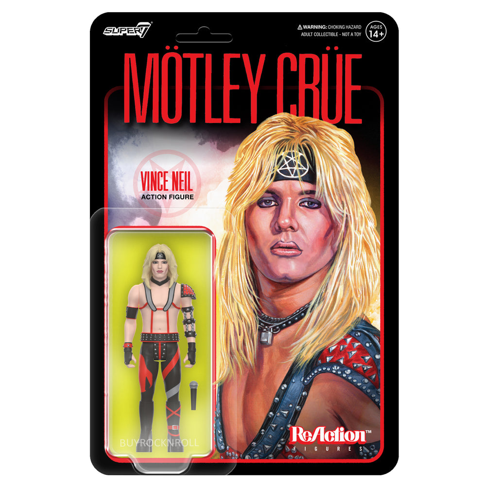 Motley Crue Collectible 2024 Handpicked Super7 Reaction Vince Neil Figure