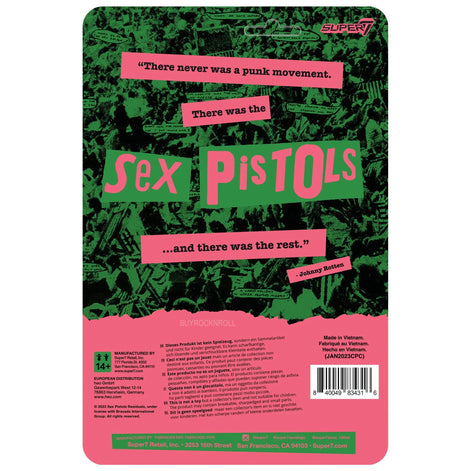 Sex Pistols 2023 Super7 Never Mind The Bollocks Reaction Figures Johnny Rotten Sid Viscious NM-MT