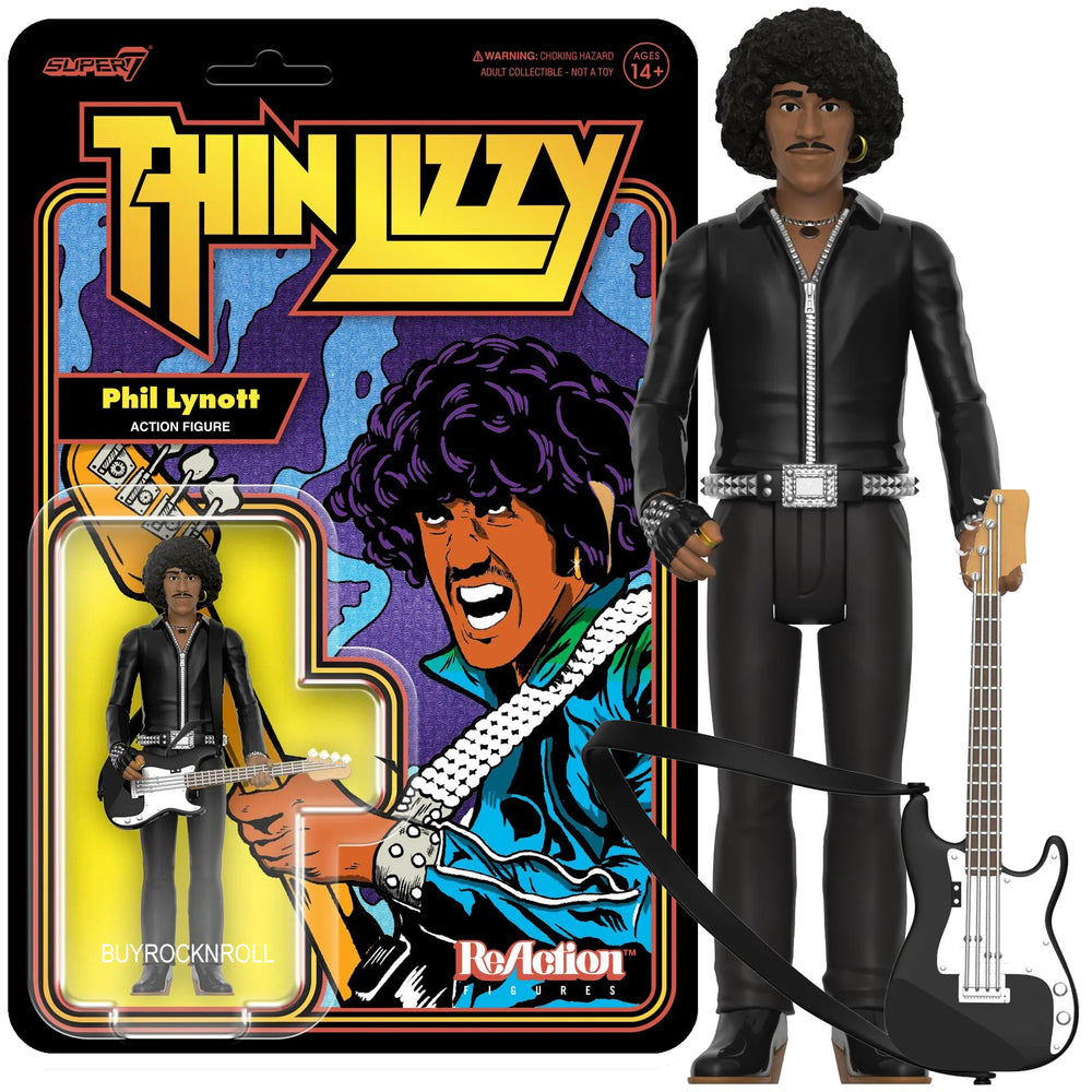 Thin Lizzy Collectible 2024 Super7 Phil Lynott (Black Leather) ReAction Figure NM-MT*