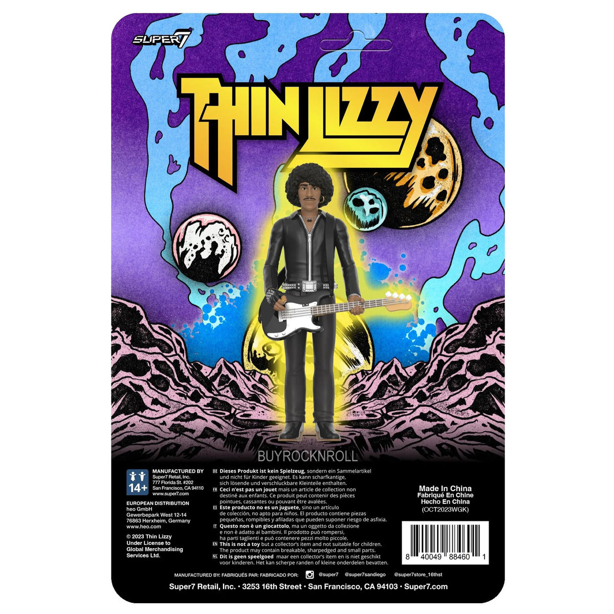 Thin Lizzy Collectible 2024 Super7 Phil Lynott (Black Leather) ReAction Figure NM-MT*