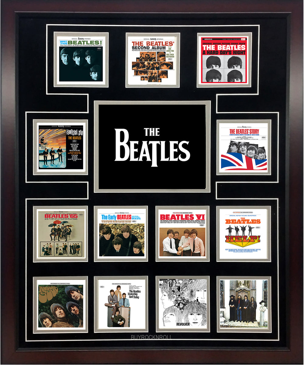 The Beatles Collectible Steiner Sports Framed US Album Discography Collage Capitol Records Releases 1964 -1970