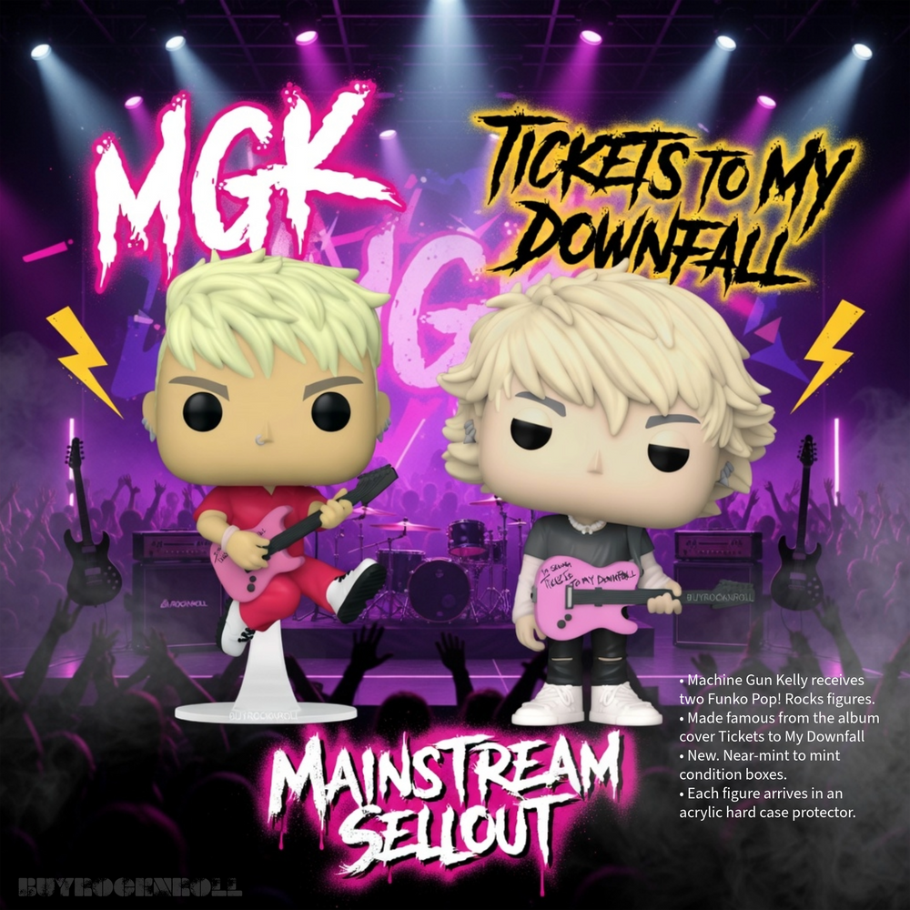 MGK Collectible Pop Rocks Tickets to my Downfall Set of 2 Machine Gun Kelly Figures #255 & #267