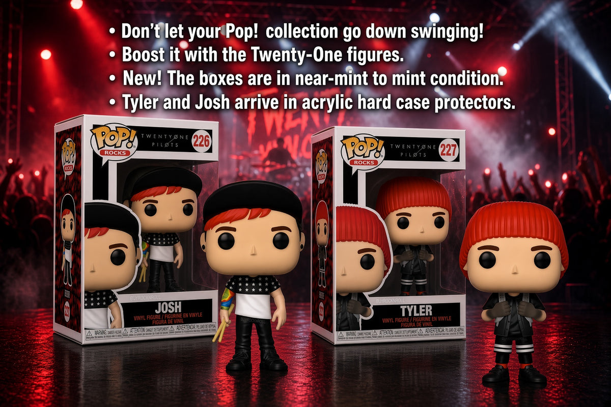 Twenty One Pilots 2021 Stressed Out Funko Pop Rocks Josh #226 & Tyler #227 Figure Set