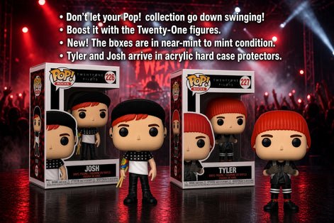 Twenty One Pilots 2021 Stressed Out Funko Pop Rocks Josh #226 & Tyler #227 Figure Set