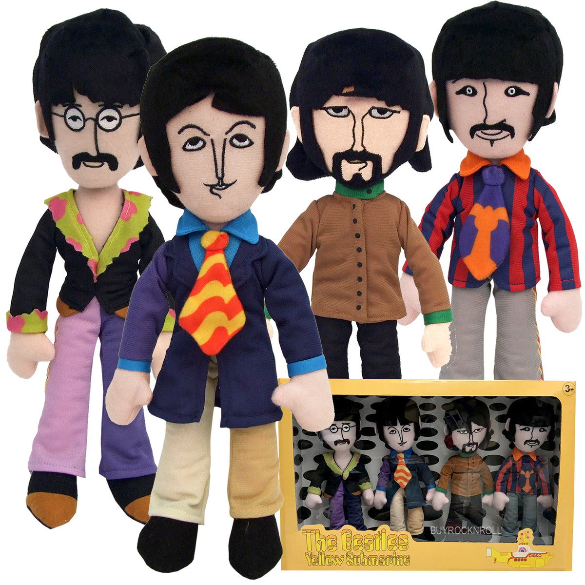 Beatles Collectible Factory Entertainment Yellow Submarine Band Member Plush Doll Box Set