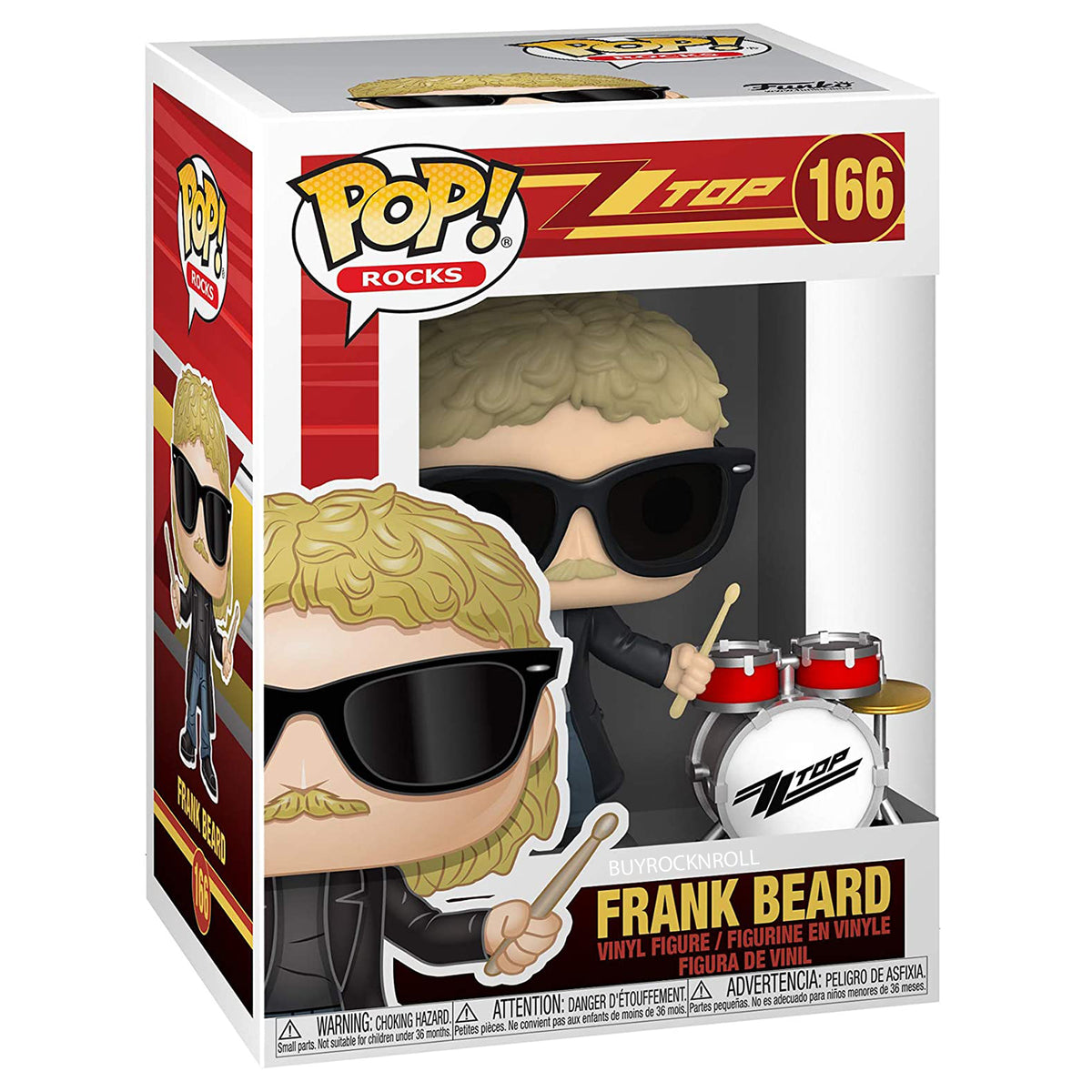 New ZZ Top Funko Pop Rocks Set #164 #165 #166 NM/MT in Acrylic Protectors