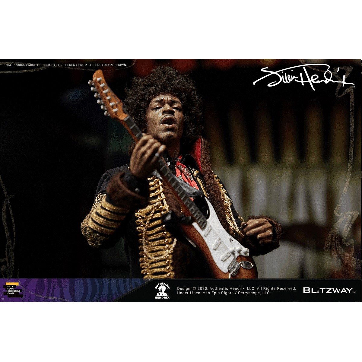 SOLD OUT! Jimi Hendrix Collectible 2020 Blitzway Premium UMS 1/6th Scale Action 12