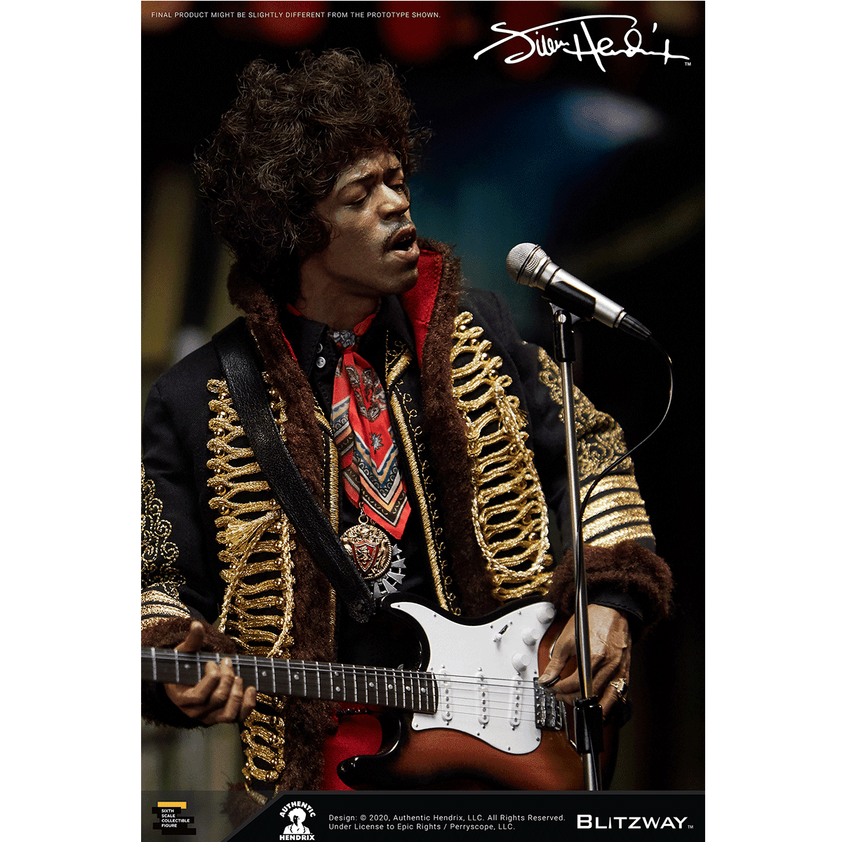 SOLD OUT! Jimi Hendrix Collectible 2020 Blitzway Premium UMS 1/6th Scale Action 12