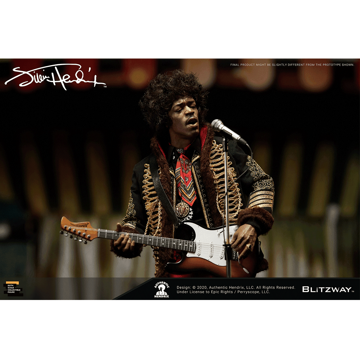 SOLD OUT! Jimi Hendrix Collectible 2020 Blitzway Premium UMS 1/6th Scale Action 12