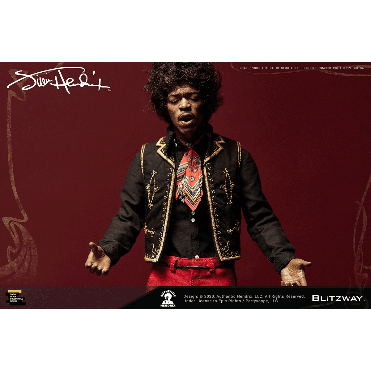 SOLD OUT! Jimi Hendrix Collectible 2020 Blitzway Premium UMS 1/6th Scale Action 12