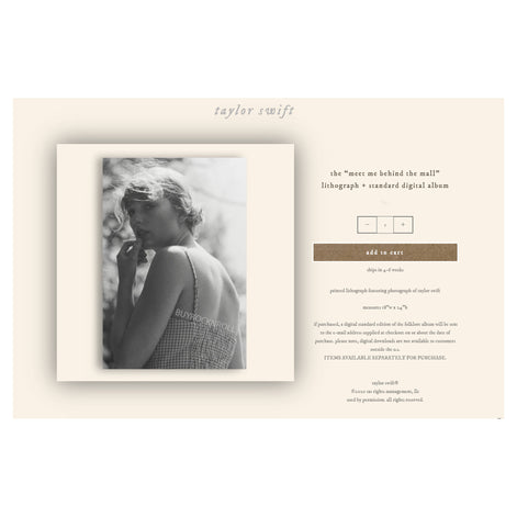 Taylor Swift Collectible 2020 Lithograph - Folklore Meet Me Behind The Mall