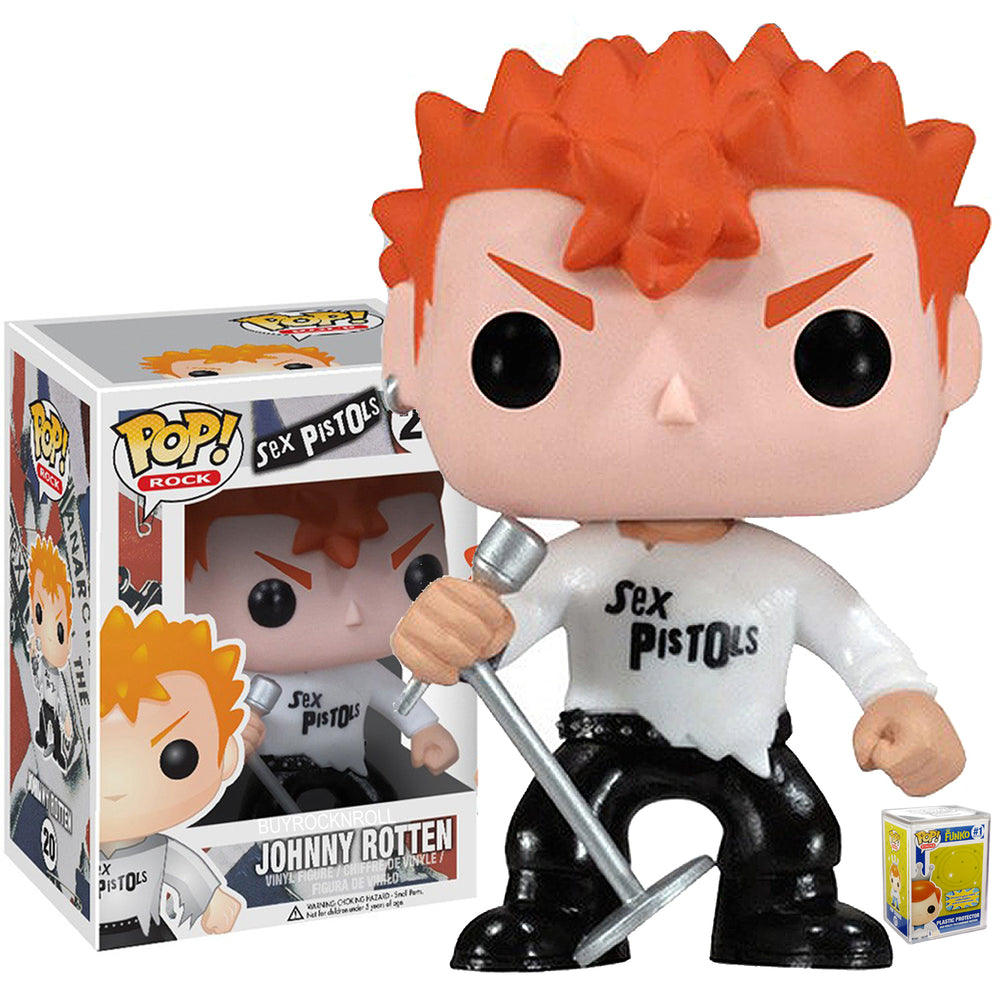 Sex Pistols Collectible 2012 Funko Pop! Rocks Johnny Rotten Figure in a Stacks Display