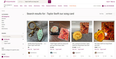 Rare 2019 Taylor Swift 'Our Song' Music Video Prop -Silk Rose Flower & Valentine Photo Card
