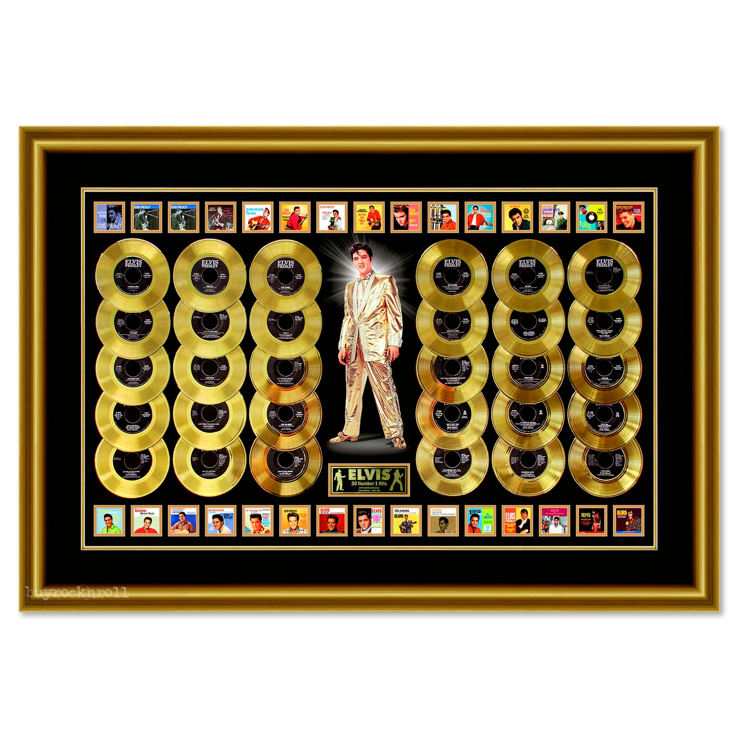 SOLD OUT! Elvis Presley Limited Edition 30 Gold Records Framed Elvis' # 1 Hits 46