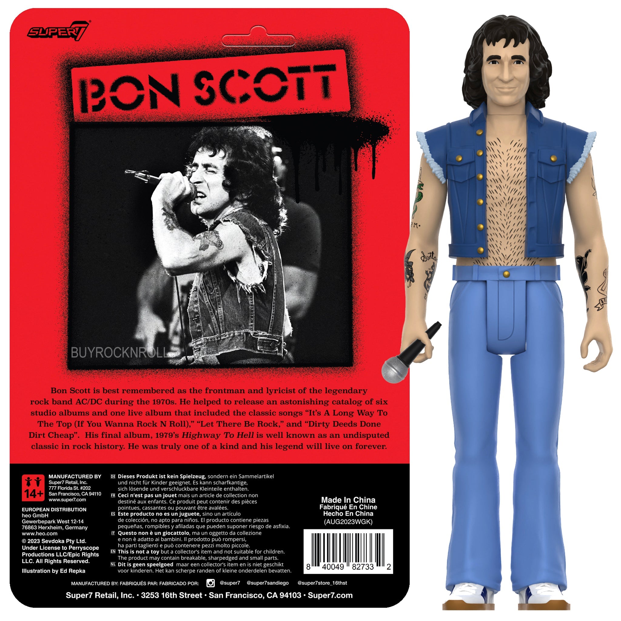 AC/DC 2023 Handpicked Super7 Reaction Bon Scott Rock N Roll Legend Figure Wave 1