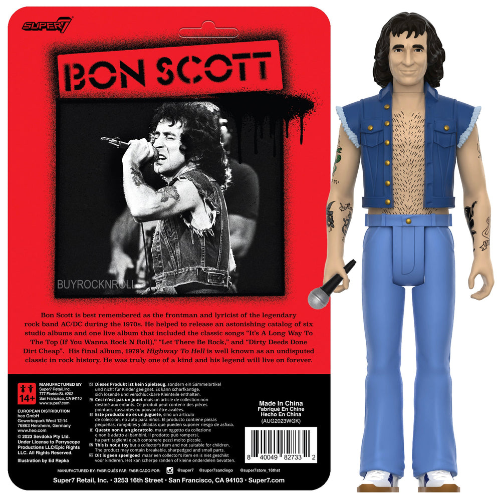 AC/DC 2023 Handpicked Super7 Reaction Bon Scott Rock N Roll Legend Figure Wave 1