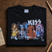 New 2001 KISS Catalog All Sport Tee Size L Original Members Collage Deadstock