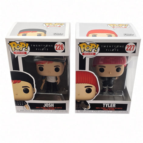 Twenty One Pilots 2021 Stressed Out Funko Pop Rocks Josh #226 & Tyler #227 Figure Set