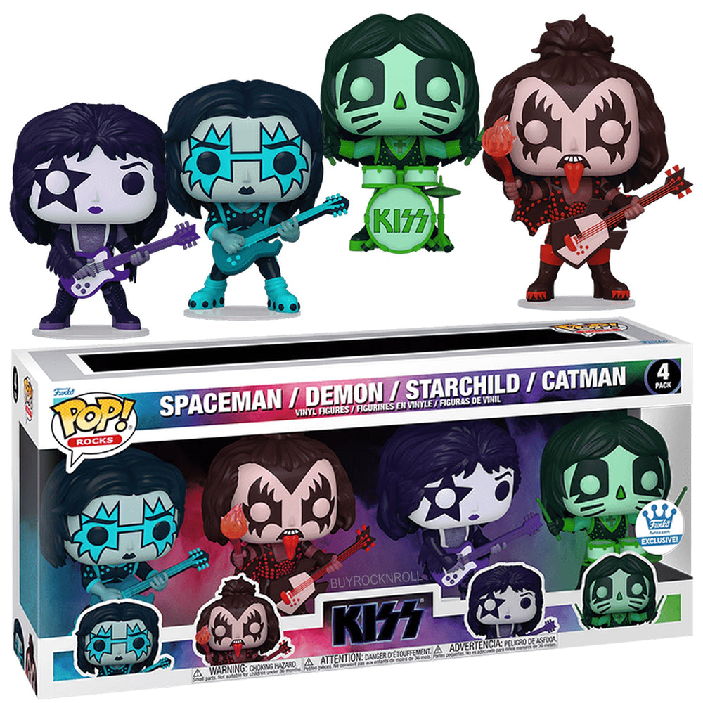 KISS Collectible 2025 Funko Pop! Rocks Color Spotlight 4-Pack