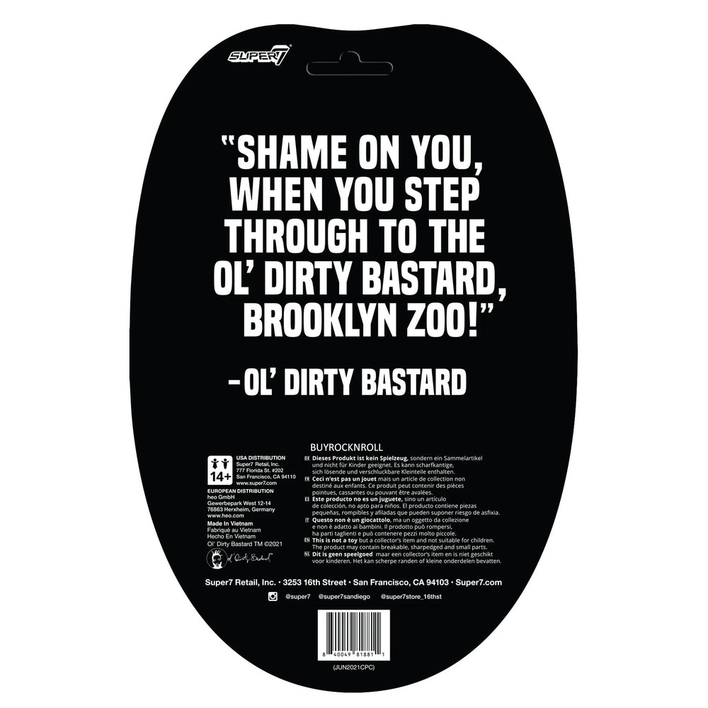Archived - Ol' Dirty Bastard Collectible 2022 Super7 ODB Reaction Figure Brooklyn Zoo