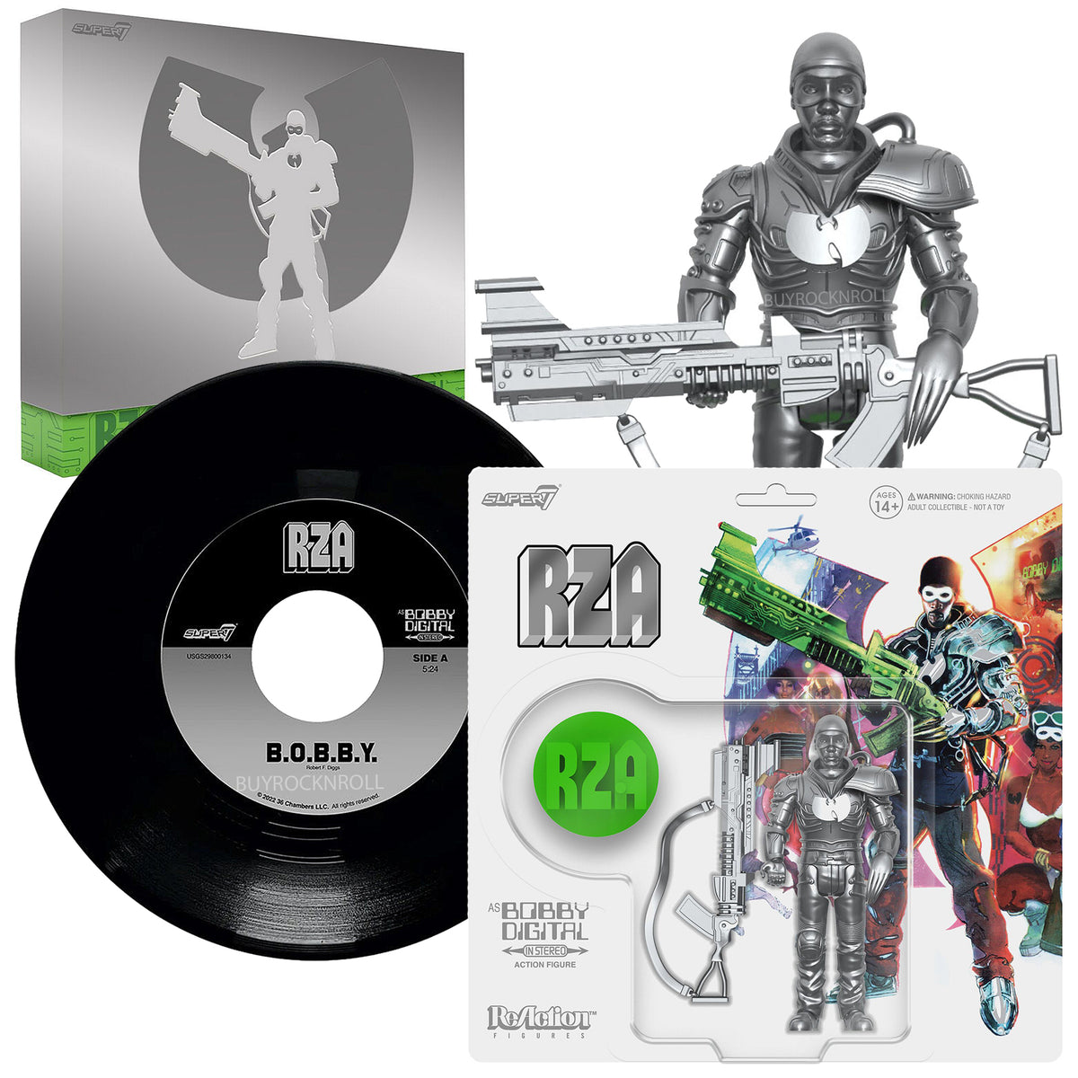 Bobby Digital Box Set Metallic Silver w/45 adapter RZA's B.O.B.B.Y. & Holocaust (Silkworm)