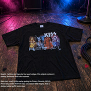 New 2001 KISS Catalog All Sport Tee Size L Original Members Collage Deadstock
