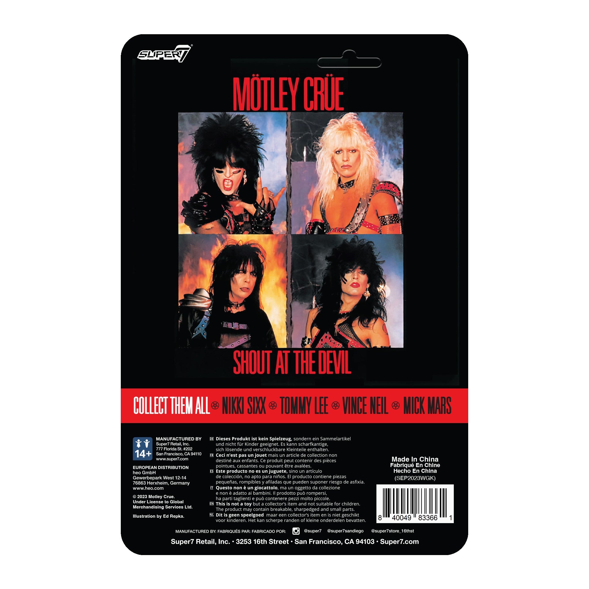 Motley Crue 2023 Collectible Super7 Reaction Figure