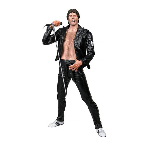 Queen Collectible 2006 NECA Freddie Mercury 7-inch Figure - 1970's Leather Look - Corner Dented Blister