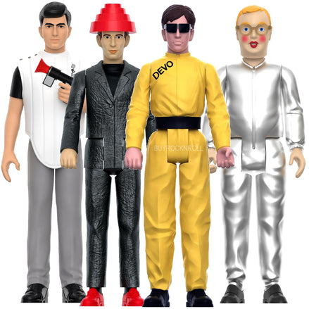 DEVO Super7 Reaction Figure Set-Gerald Casale Mothersbaugh Bob2 Booji Boy NM-MT