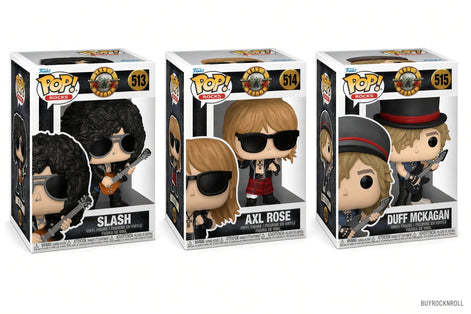 Guns N Roses 2026 Funko Pop! Rocks Axl Rose Slash Duff McKagan NM/MT Set #51 #514 #515
