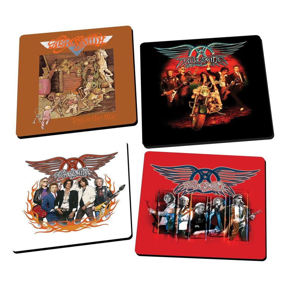 Aerosmith Collectible - 2011 Vandor Iconic Figure Album Covers Wood Coasters