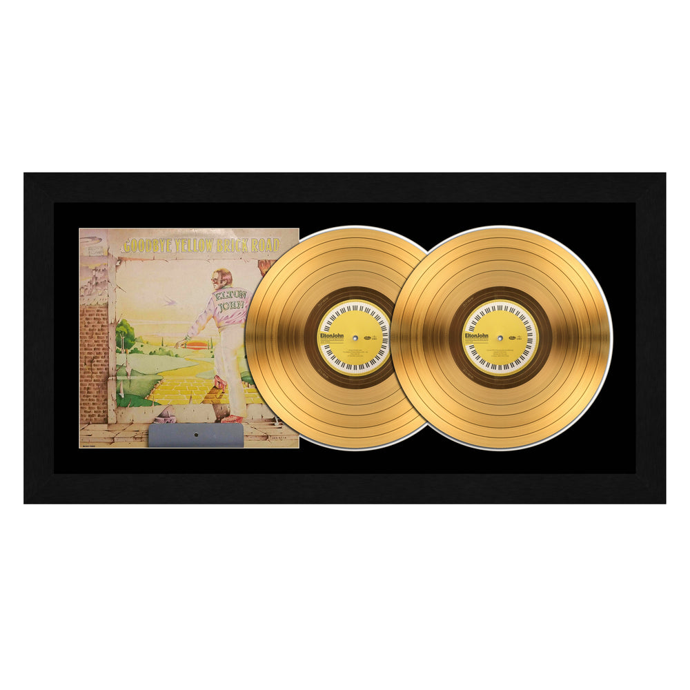 Elton John Goodbye Yellow Brick Road 24kt Gold Record Double LP Album Frm 17x34