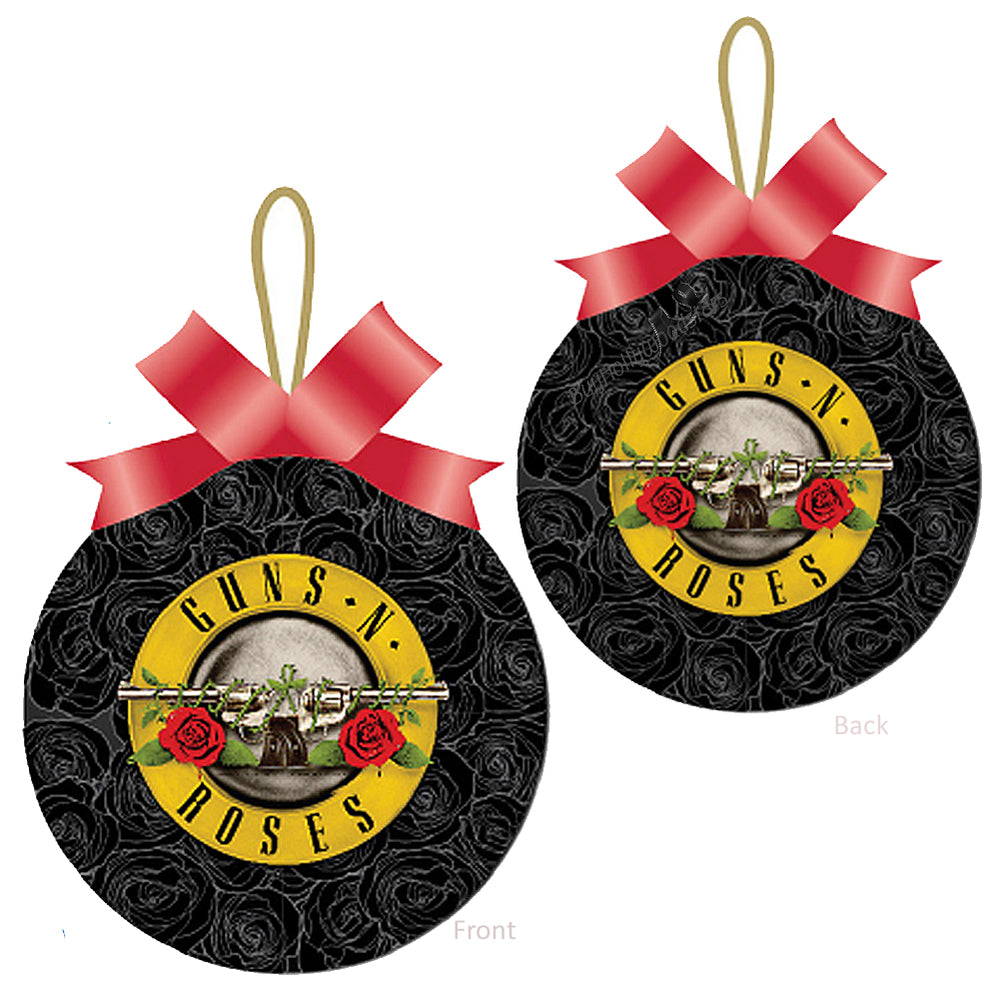 Guns N Roses Collectible 2014 GNR Roses & Pistols Logo Christmas Ornament in Gift Box