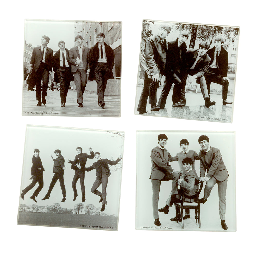 The Beatles Collectible 2014 50th Anniversary Fab Four Glass Coasters Set of 4