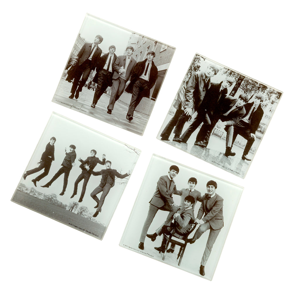 The Beatles Collectible 2014 50th Anniversary Fab Four Glass Coasters Set of 4