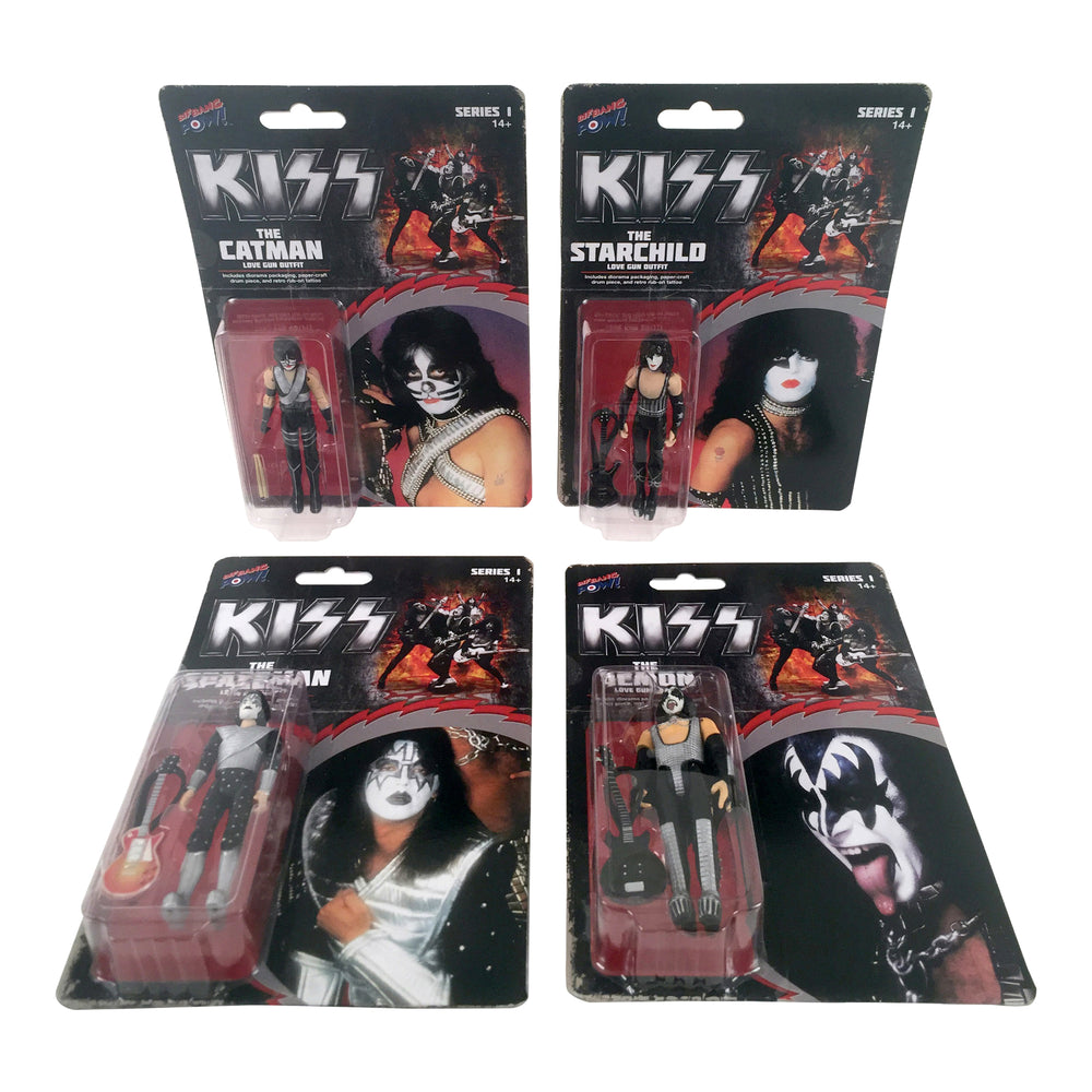KISS Collectible 2015 Bif Bang Pow! Series 1 Love Gn 3 3/4 Inch 4 Figures Set
