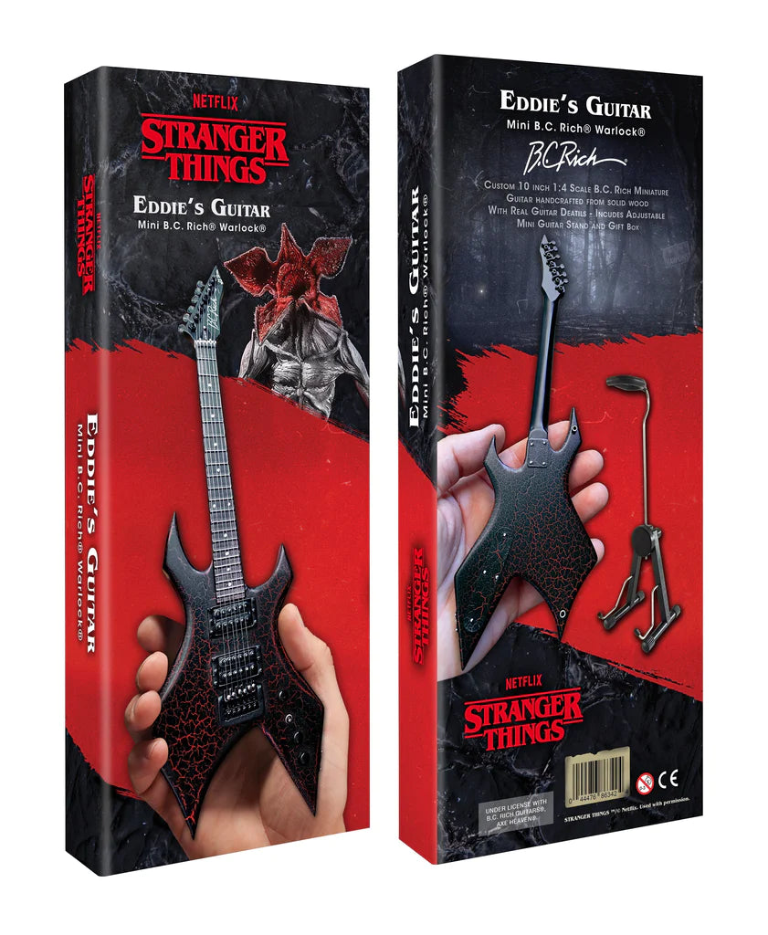 Stranger Things Collectible 2022 Axe Heaven Eddie's Guitar B.C. Rich NJ Warlock Mini Guitar In Limited Edition Collectors Sleeve