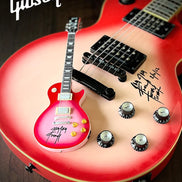 Twisted Sister Collectible 2022 Jay Jay French Signed Real Gibson Les Paul Pinkburst 1:4 Scale Mini Guitar Model
