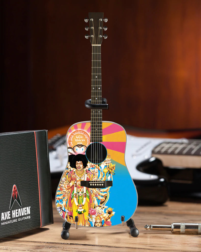 Axe Heaven Jimi Hendrix AXIS Bold As Love Mini Acoustic Guitar Model In Collectors Packaging.Sleeve