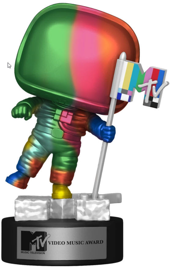 MTV Collectible 2021 Pop Ads Icons Metallic Rainbow Moon Person Figure in Protector